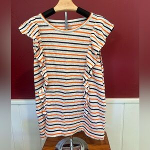 J. Crew striped linen ruffled tank top S